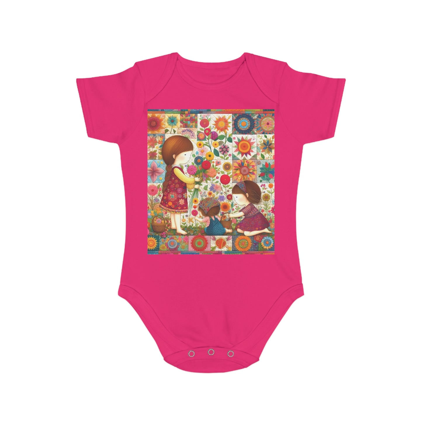 A Pretty Bunch - Short Sleeve Baby Bodysuit