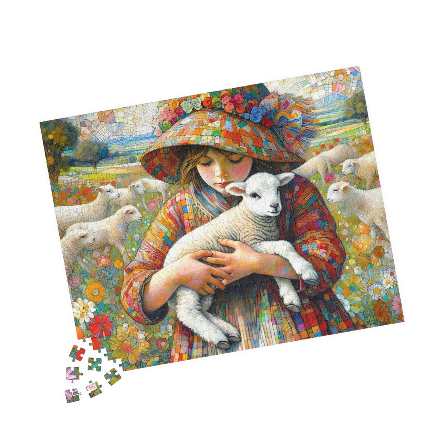 The Lost Lamb Jigsaw Puzzle (110, 252, 520, 1014-piece). Adorable, joyous and heartwarming. Great gift idea. Family Game Activity. All Ages.