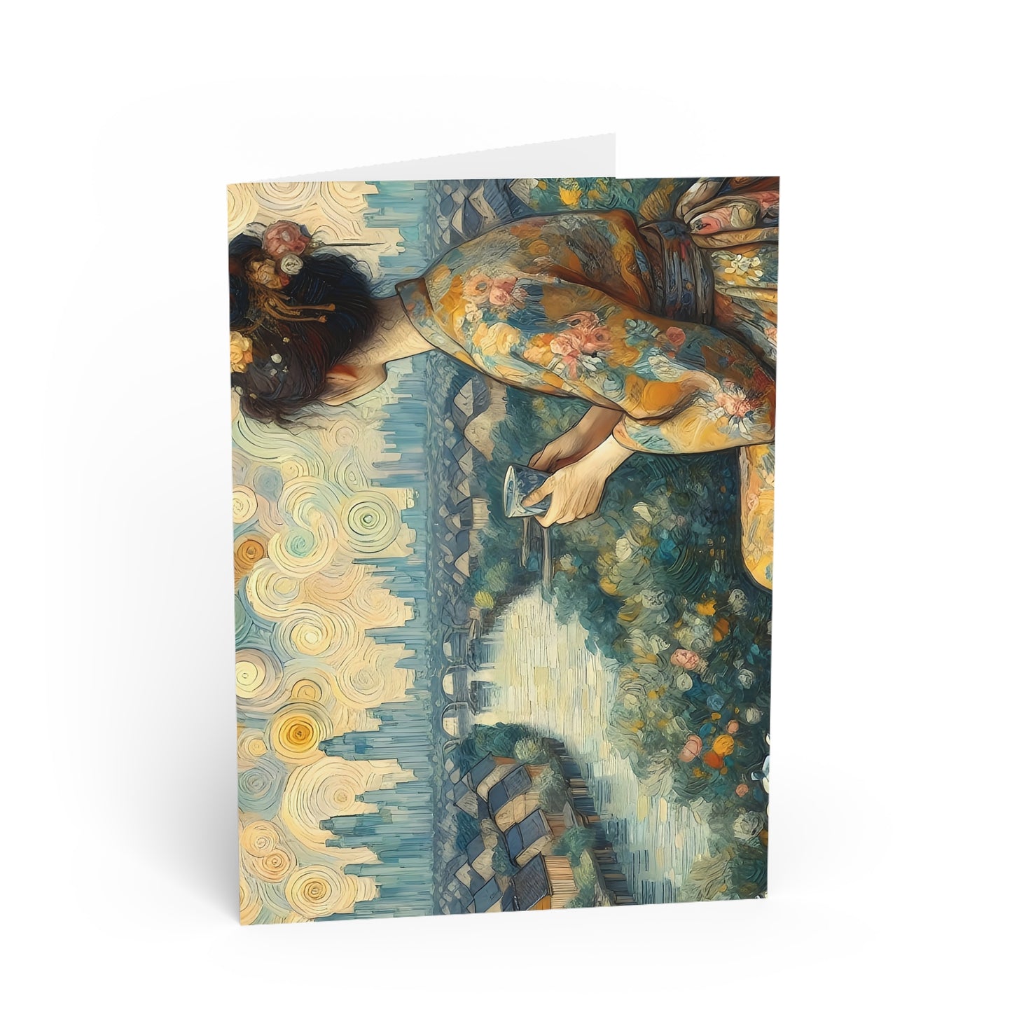 Taking Tea – Vintage Lady, Premium Quality Folded Greeting Card, Australian-Made