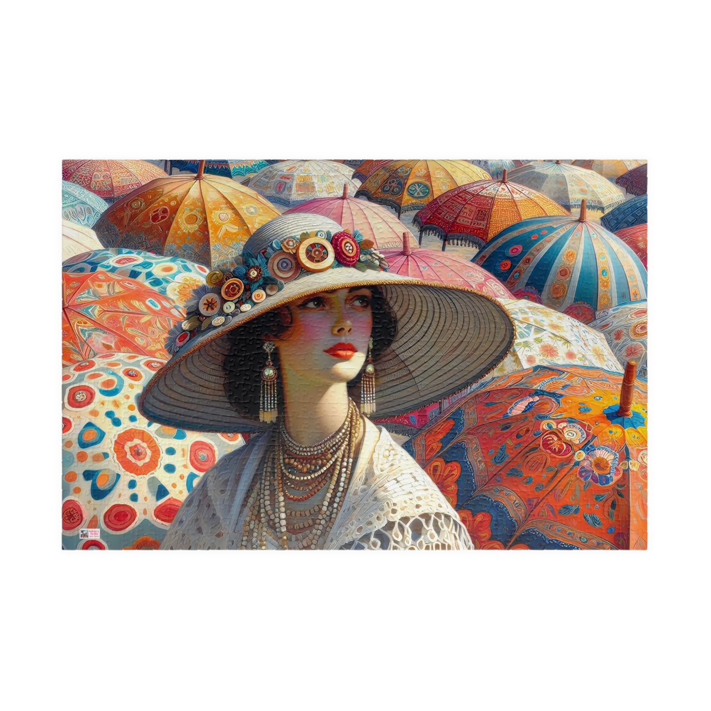 Parade of the Parasols Jigsaw Puzzle (110, 252, 520, 1014-piece). Pretty vintage scene. Fun family-friendly game, all ages