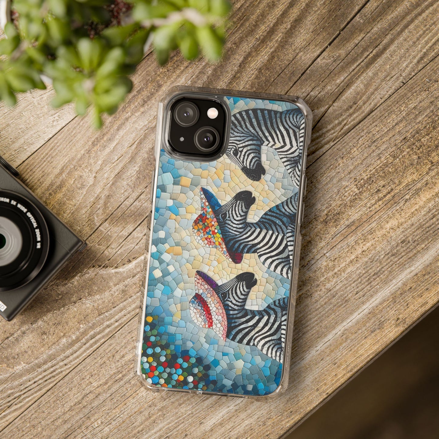 Zebras at the Back Fence Magnetic Clear Impact Cases