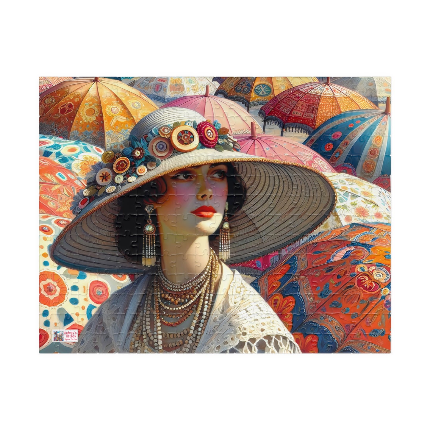 Parade of the Parasols Jigsaw Puzzle (110, 252, 520, 1014-piece). Pretty vintage scene. Fun family-friendly game, all ages