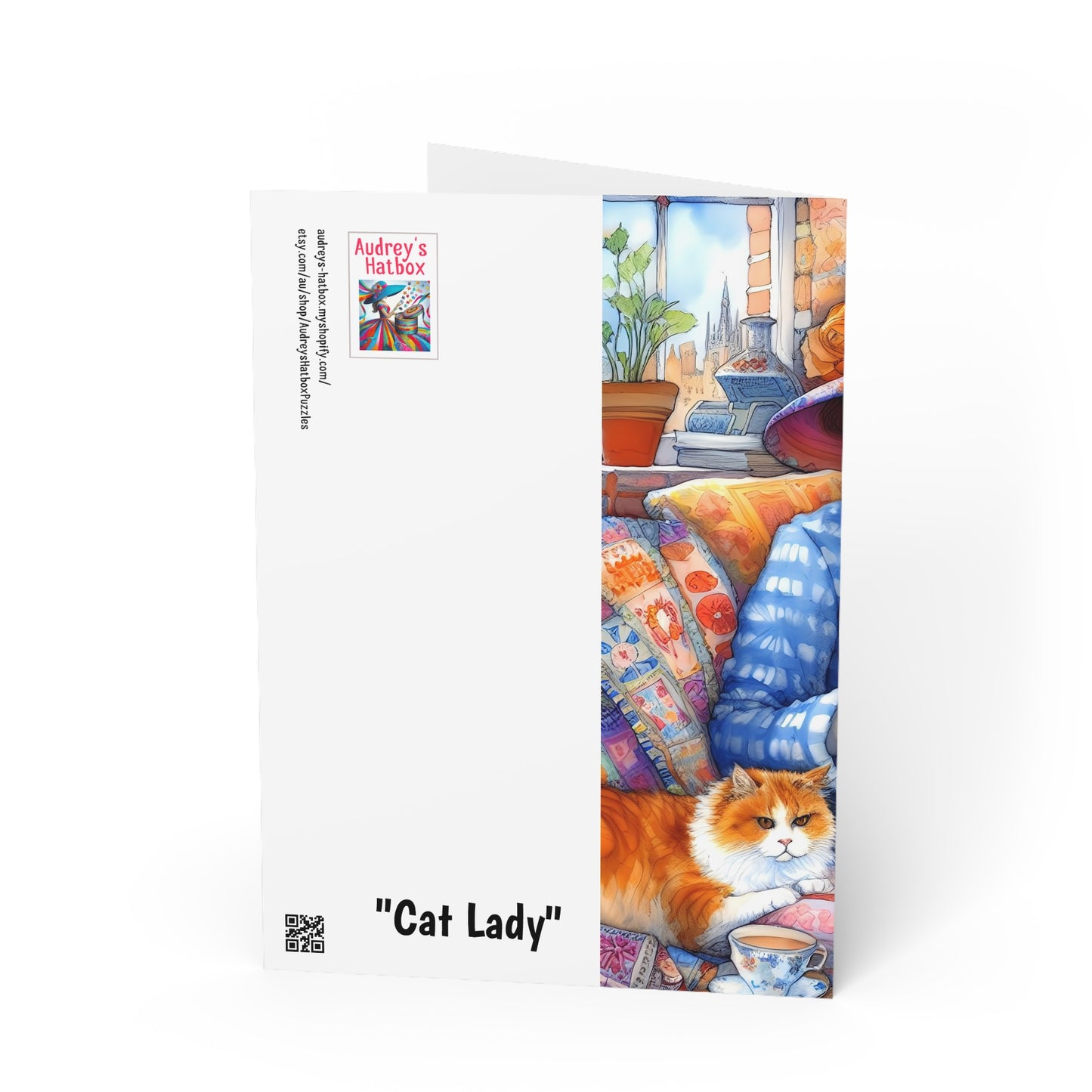 Cat Lady Greeting Cards: Quirky Whimsical Playful, Gift Cat Lovers