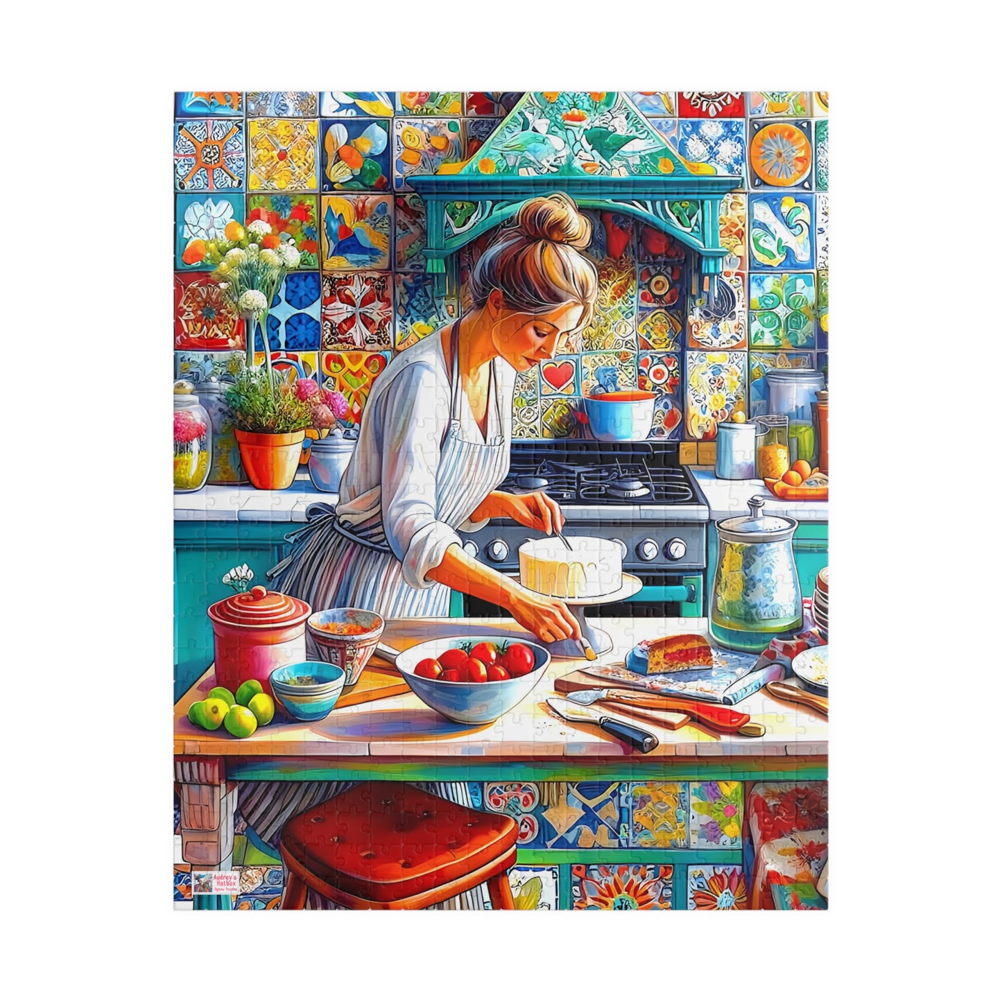 The Cake Artist's Kitchen Jigsaw Puzzle (110, 252, 520, 1014-piece). Colourful, intricate and cosy. Great gift idea. Family Games Activity
