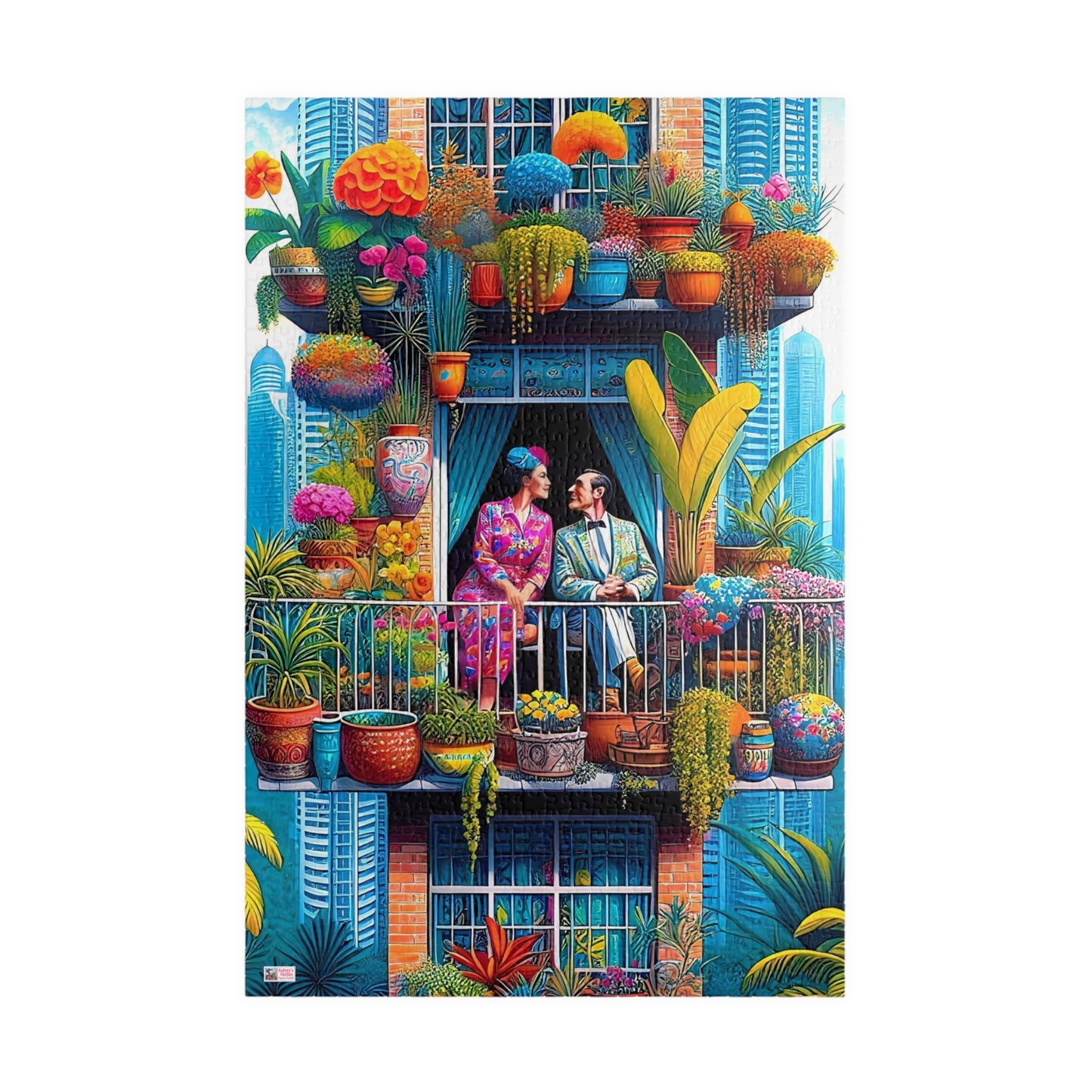 High Rise Love Nest Jigsaw Puzzle (110, 252, 520, 1014-piece). Cute, quirky and whimsical gift idea. Family Game. Fun for all ages.