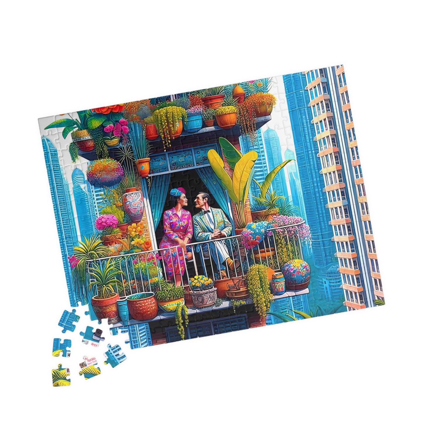 High Rise Love Nest Jigsaw Puzzle (110, 252, 520, 1014-piece). Cute, quirky and whimsical gift idea. Family Game. Fun for all ages.