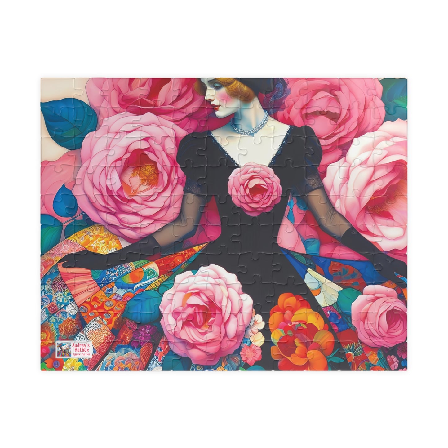 Lady of the Roses Jigsaw Puzzle (110, 252, 520, 1014-piece). Charming Vintage, Whimsical and Pretty Gift Idea for Birthdays, Patients