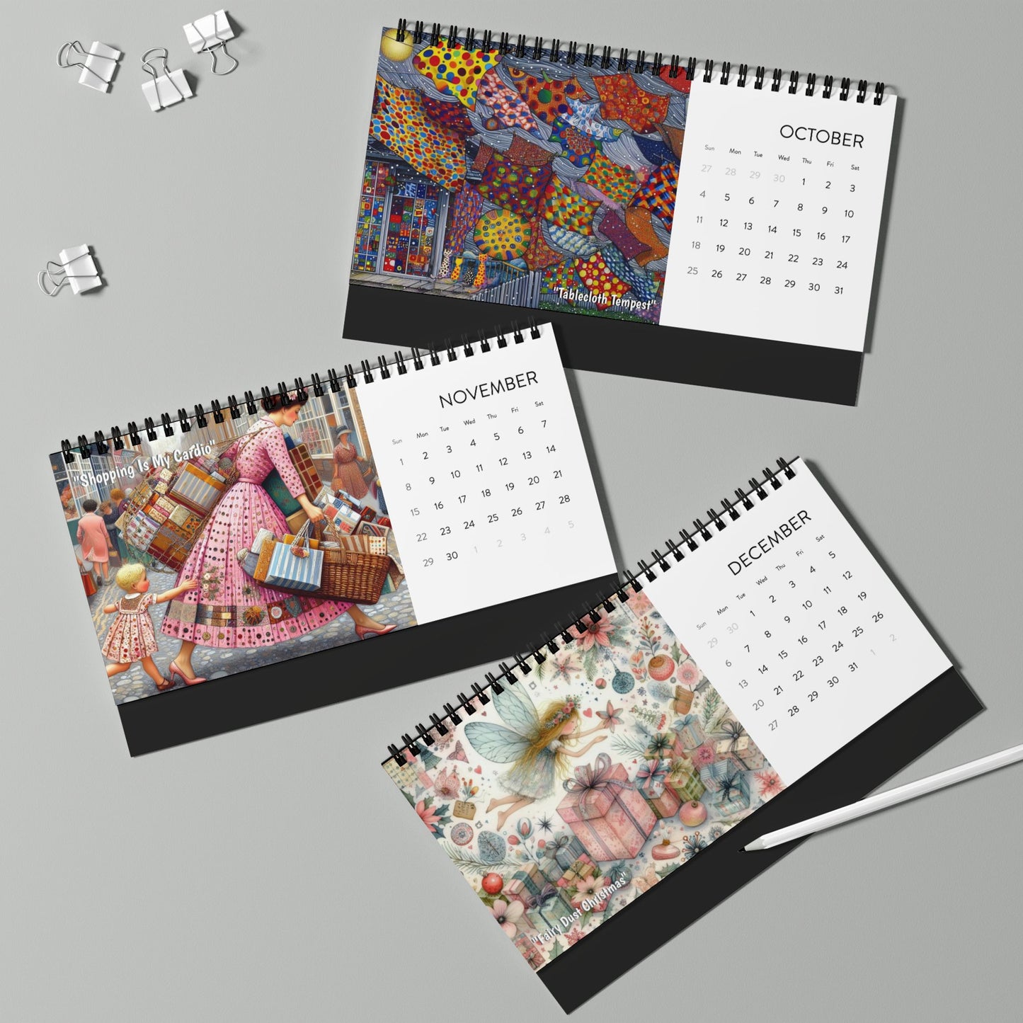 Audrey's Hatbox 2026 Desk Calendar USA - Decorate your Work Space with a Different Enchanting Image for Every Month