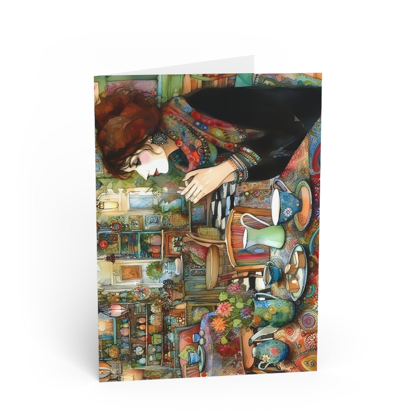 Café Kooky – Vintage Lady, Premium Quality Folded Greeting Card, Australian-Made