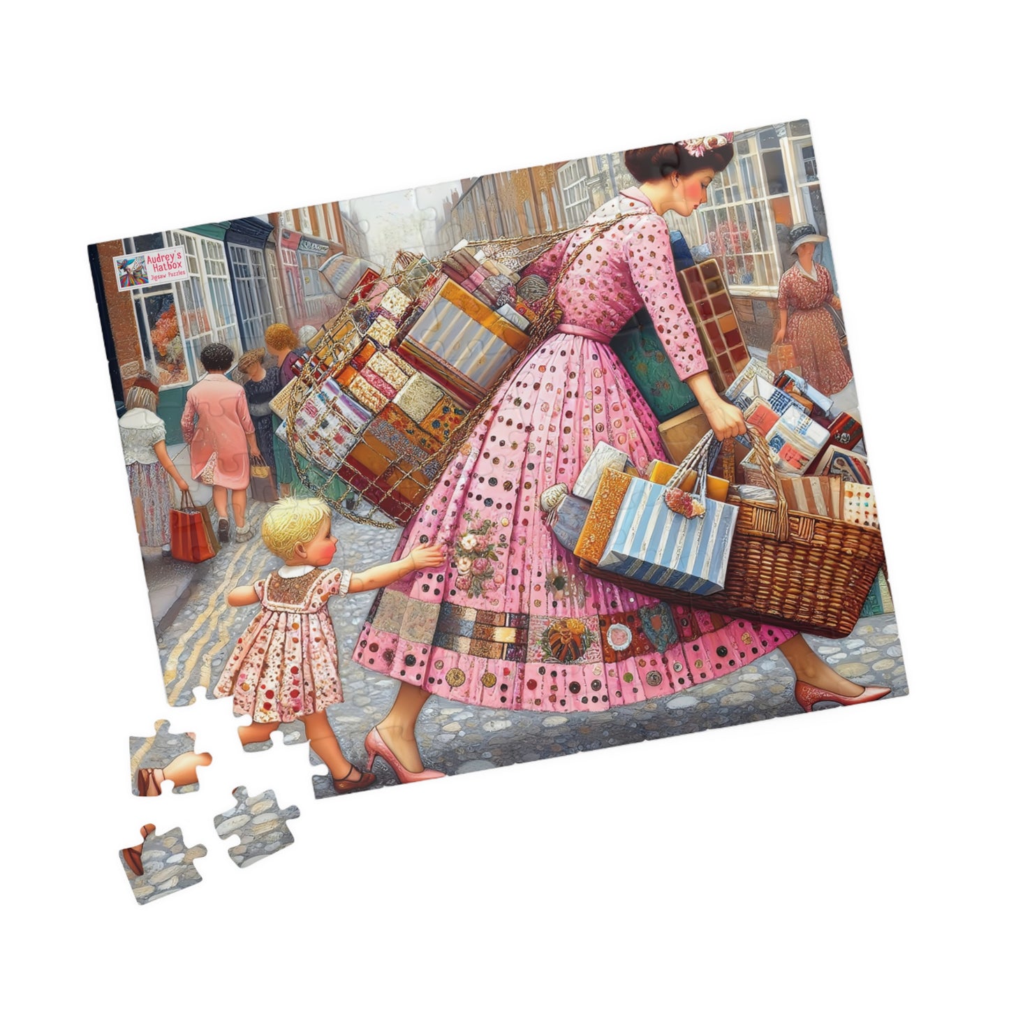 Shopping is my Cardio Jigsaw Puzzle (110, 252, 520, 1014-piece). Challenging Vintage Fun. Gift Idea, All Ages. Family Game Activity.